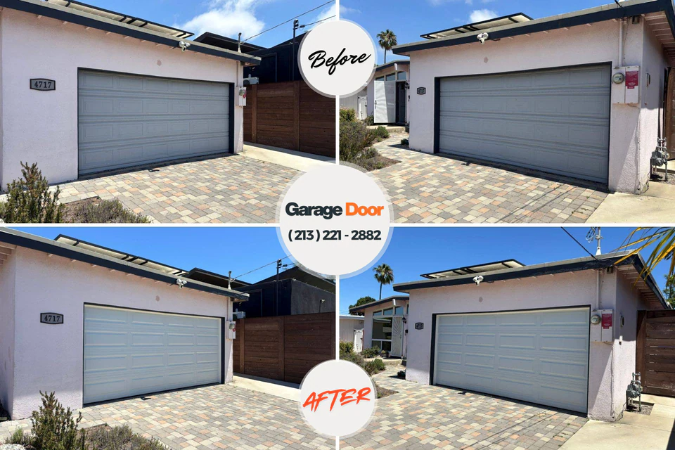 Before and after: garage door repair Northwood, IA